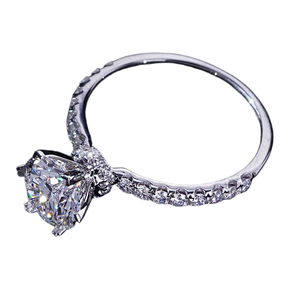 แหวนเพชรเม็ดใหญ่หกเม็ดแบบ Eternity Band หรูหราสำหรับขายส่ง แหวนเพชรแล็บโกรว์ 18K สำหรับใส่ทุกวัน OME - Product Image 2