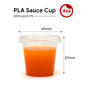 Envase de plástico desechable para condimentos 4oz taza de salsa PLA con tapas para llevar - Product Image 2