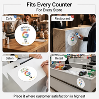 Carte de commentaire NFC personnalisée en acrylique, autocollant de table rond, support de table avec code QR pour avis positifs [Puce 213]