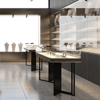 Présentoir mural design de meubles de bijouterie de luxe moderne personnalisée Comptoir vitrine de bijoux pour centre commercial