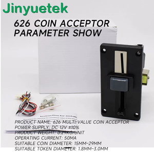 JY CA-626M Sélecteur de pièces multi-monnaies haute précision en plastique et métal, garantie 1 an, pour machines d'arcade, distributeurs automatiques et laveries, version anglaise - Product Image 5