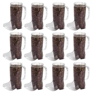 16 OZ Novelty Beer Mug Reusable Cowboy Boot Mug Cups For Cowboy Themed Party Supplies