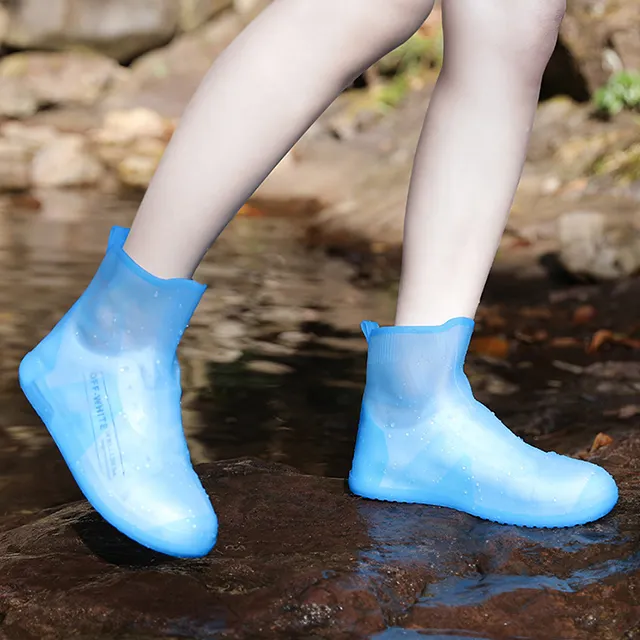 Wholesale Waterproof Anti-skid Thickened Silicone Rubber Rain Boots Shoe Cover For Adult Students Waterproof Shoe Cover
