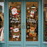 Autocollants statiques de Noël pour fenêtres en gros – 16 motifs, sans colle, réutilisables, imperméables, personnalisables OEM, MOQ 100