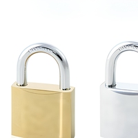 Cadenas en fer de type arc plaqué or chromé nickelé, robuste, antivol, étanche, à clé, pour portail, porte, entrepôt, vente en gros