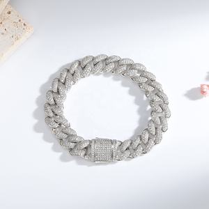 OUGEPHELI 12mm 2 filas Hip Hop Iced Out CZ Zircon Collar De Cadena Cubana Eslabones Cubano Collar Miami Cuban Link Chain - Product Image 4