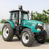 Tractor Verde de 180HP de Alta Potencia con Quitanieves de Ruedas, Máquina Agrícola para Labranza con Discos y Arado