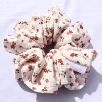 3PK Cravates à cheveux personnalisés à impression florale Vente en gros Chouchous souples extensibles Bandeau Accessoires pour cheveux pour femmes