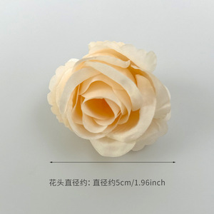 Cabeza de Rosa Rizada Simulada de 5 cm, Flor Artificial de Seda, Decoración de Boda, Estilo Clásico - Product Image 4