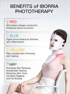 Máscara de terapia de luz infrarroja Colágeno facial Máscara de cuello de cara Led eléctrica Terapia facial de luz roja infrarroja - Product Image 2