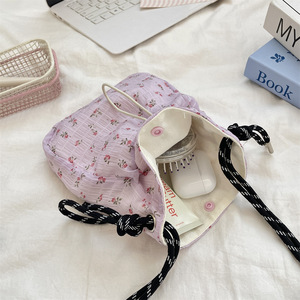 Bolsa de Telefone Estilo Coreano com Renda <span class=keywords><strong>Floral</strong></span>, Mini Bolsa de Cordão Fofa, Bolsa de Lona Versátil para Estudantes - Product Image 6