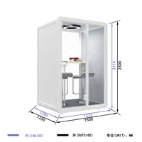 Espace de travail pour 2 personnes, dosettes de travail de bureau en verre, cabine de téléphone insonorisée, cabine de bureau premium ISO