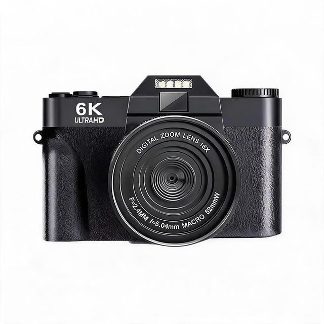 6K HD Digital Camera for Vlog and Photography, CMOS Mirrorless Camera with Wi-Fi, 3.0-Inch Flip Screen and Face Autofocus