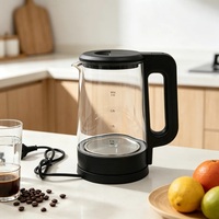 Bouilloire électrique en verre transparent de grande capacité 2,0 L, théière intelligente, bouilloire à eau transparente pour usage domestique, eau bouillante rapidement