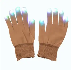 Glow LED colorful glitter Halloween gloves Fashion atmosphere toy gloves LED glow Halloween Christmas supplies