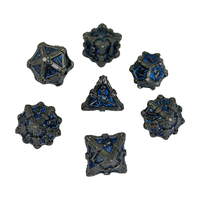 Lot de 7 dés de jeu de table RPG D&D D20 personnalisés en métal polyédrique avec logo, écologiques et de luxe, pour Dungeons & Dragons