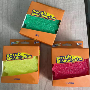 HCX ColorBox Scrub Suave em água morna Duro em água fria Sponge Smile Face para limpeza de lavagem de cozinha - Product Image 3