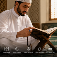 ITasbeeh Salam Smart Qibla Tasbeeh Counter Ring SQ666 avec contrôle par application et réveil pour les musulmans