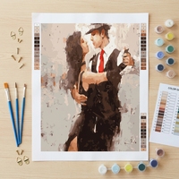 Kit de peinture par numéros, couple dansant romantique, peinture acrylique DIY pour adultes débutants, toile en lin 40x50cm