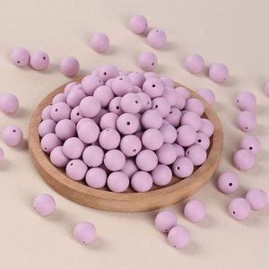 Vente en gros de bonne qualité bébé à mâcher sans BPA ficelle de dentition ronde colorée opale 12mm en silicone caméléon perle - Product Image 5