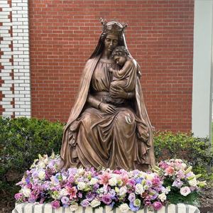 等身大ブロンズ聖母マリア像と小さな赤ちゃんディヴィーノニノ子供イエス誕生ブロンズ像大彫刻 - Product Image 3