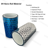 Film protecteur d'écran en rouleau Nano PET 9H 1,02x100m, matériau anti-rayures, film protecteur OEM HD transparent, personnalisable OEM, vente en gros usine