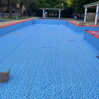 Bâche de piscine en tissu polyester enduit de PVC, imperméable, unie, résistante, pour couverture de piscine hors sol, enduite de PVC
