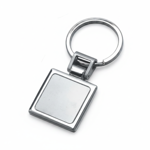 Portachiavi in Metallo Personalizzato a Forma Quadrata in Acciaio Inossidabile e Ottone con Foto Digitale Smaltata e Logo Personalizzato in Materiale Duro - Product Image 2