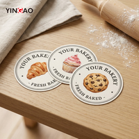 Étiquette personnalisée écologique et durable pour boulangerie, rouleau d'autocollants en vinyle imperméable pour gâteaux, biscuits, pain, boîtes et sacs, scellé d'emballage pour produits frais sortis du four