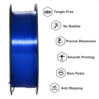 Filament d'imprimante 3D bleu royal PLA soie écologique 1,75 mm, faible rétrécissement, 1 kg, tiges de plastique pour imprimante FDM
