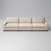 Canapé modulaire sectionnel de luxe moderne 3 places avec coussins de siège en mousse douce et confortable, structure en bois, idéal pour appartement et école