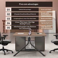 Bureau linéaire au design minimaliste avec compartiments, poste de travail pour 2-4-6 personnes, ensemble bureau et chaise pour le bureau