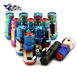 Rainbow Color Aluminum 10Pcs Blox Spike Wheel <strong>Lug</strong> <strong>Nuts</strong> Customized With logo - Product Image 5