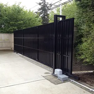 Telescopic Cantilever Sliding Gate With LED Screen Anti-Climb Sensor