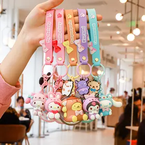 Keychain phụ kiện bán buôn PVC cao su 3D dễ thương Kawaii Sanrio Hello Kitty Keychain Anime Keychain