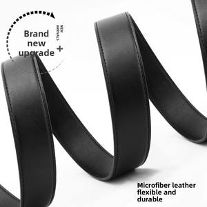 <span class=keywords><strong>Ceinture</strong></span> en cuir GUGETI sans cliquet pour <span class=keywords><strong>homme</strong></span>, boucle coulissante créative en alliage, 3,5 cm, en microfibre de cuir de vachette, décontractée, durable, personnalisable, 120 cm - Product Image 3