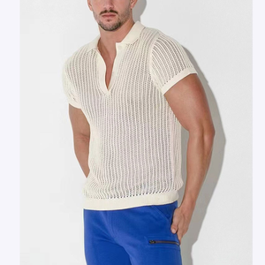 Pullover da uomo personalizzato in cotone Anti-Pilling punta maglia da estate per Polo con bottone ODM <span class=keywords><strong>Su</strong></span> - Product Image 5