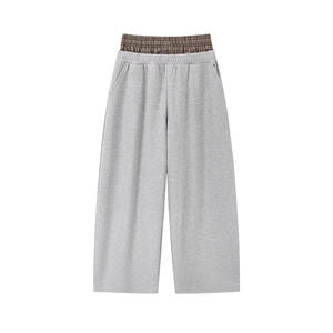 Высококачественные мужские джоггеры из 100% хлопка, свободного кроя, с индивидуальным логотипом, на резинке, с двойным поясом, широкие штанины, спортивные штаны свободного кроя - Product Image 3