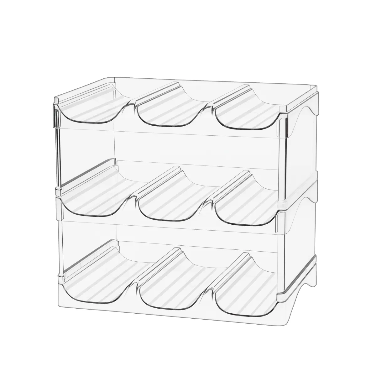 Water Bottle Organizer For Cabinet 4 Pack Plastic Clear Stackable Bottle Holder Storage Pantry Organizer and Cabinet Organizer