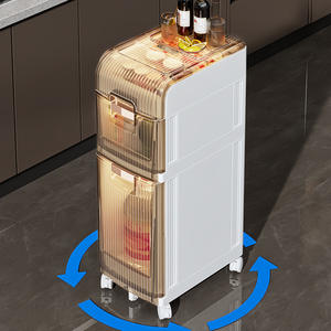 가정용 다층 접이식 플라스틱 이동식 욕실 수납 랙 맞춤형 로고 좁은 화장실 캐비닛 - Product Image 1