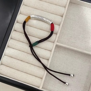 999 Pure Silver Heart Sutra <b>Bracelet</b> Braided <b>Rope</b> Unisex Gift Jewelry - Product Image 3