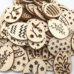 Holiday Party Decorations Cutouts <b>Tags</b> 50Pcs Mini Wood Easter Egg - Product Image 4