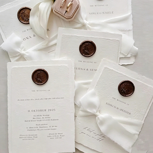 <span class=keywords><strong>Tarjeta</strong></span> de Felicitación de Boda Hecha a Mano con Papel Kraft de Borde Decorativo Personalizado, Impresión Digital Premium, Cartulina Offset - Product Image 5