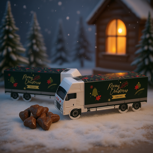 Figurina Camion Natalizio Decorazione Festiva Confezione Regalo Con Cioccolatini - Product Image 3