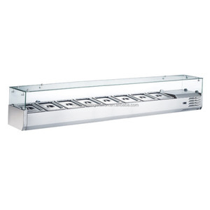 Table à salades, armoire réfrigérée pour petits ingrédients, vitrine réfrigérée pour ingrédients de magasin alimentaire avec éclairage intégré - Product Image 1
