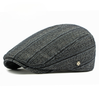 Venta al por mayor invierno Vintage Unisex boina nuevo modelo versátil hombres artístico Retro forrado cálido gorra de béisbol británico Casual al aire libre