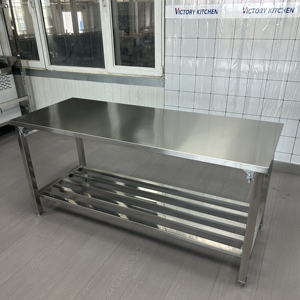 VICTOEY Mobilier de cuisine Banc de travail en acier inoxydable Table basse Vente à chaud pour hôtel et restaurant Équipement pour boulangeries - Product Image 4