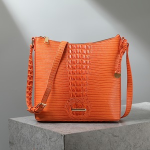Sac à main vintage pour femme en PU motif crocodile Brahman multicolore avec fermeture éclair, style bandoulière - Product Image 1