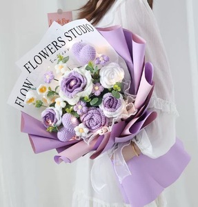 2025 nuevo 100% regalos creativos hechos a mano producto tejer ramo grande flores de ganchillo de algodón para regalos de cumpleaños de boda - Product Image 4