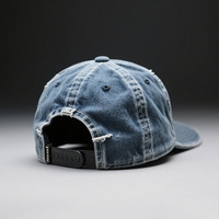 Gorra de Béisbol Personalizada de 6 Paneles, 100% Algodón Denim, Cierre Trasero Ajustable, Opciones de Logotipo Grabado/Impreso, Estilo Retro Vintage